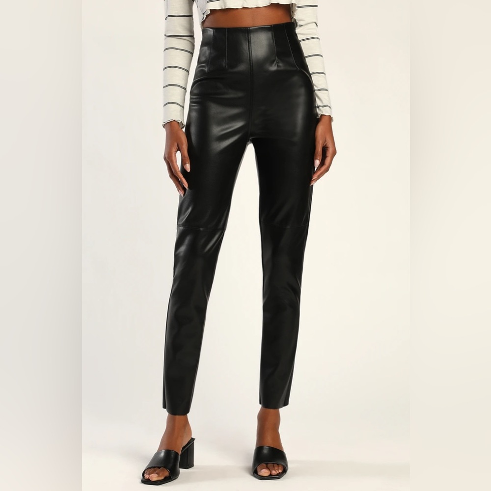 NWT Trendy Babe Black Vegan Leather High Waisted Pants